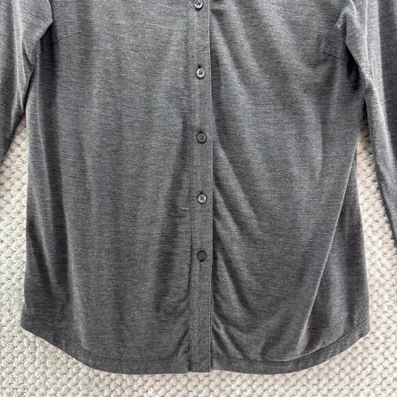 J McLaughlin Top Womens S Gray Silk Blend Stretch Button Front Shirt Long Sleeve - Picture 4 of 11